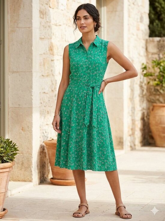 Nanette Lepore Dresses & Skirts - NWT Nanette Lepore green pintuck floral shirtdress, size 10